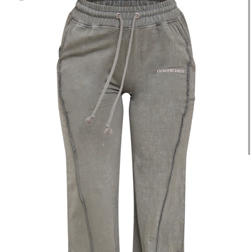 Olive Green Sweatpants Wide Leg Graphic NEVER WORN Size Small